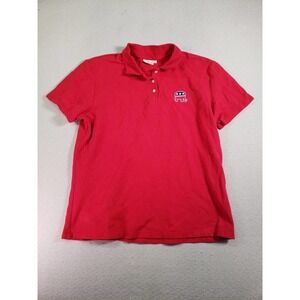Akwa Shirt Womens Large Red Republican Polo Preppy Voting USA Collared Vintage